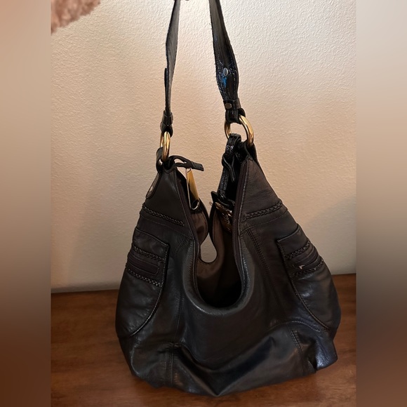 Rafitthy Black Leather Hobo Purse Great Condition Like New - Picture 4 of 4